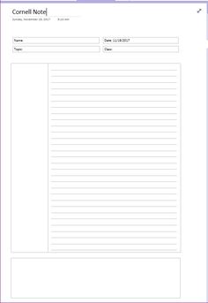 Cornell notes template evernote app